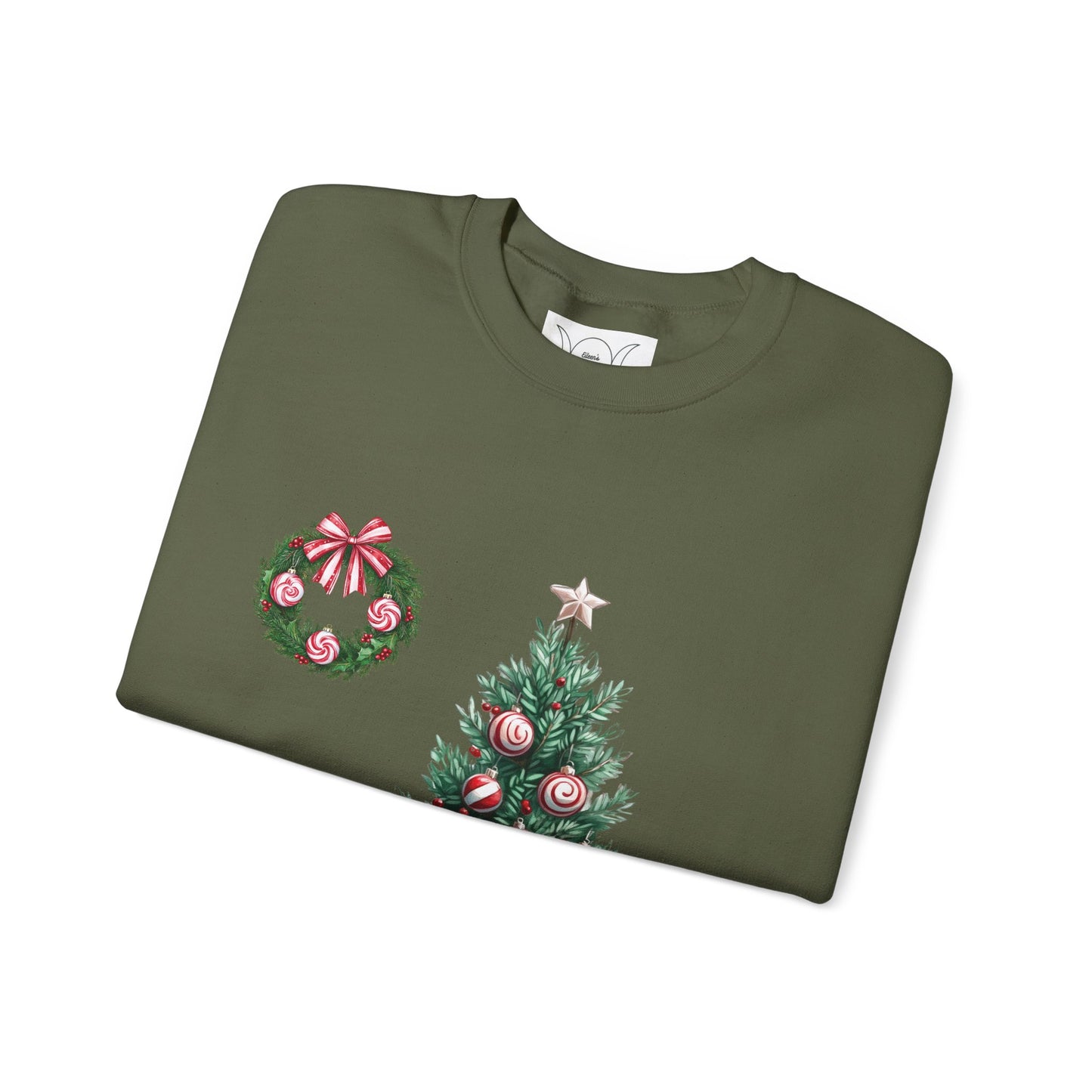 Peppermint Christmas , ™ Crewneck Sweatshirt ( no sleeve design )