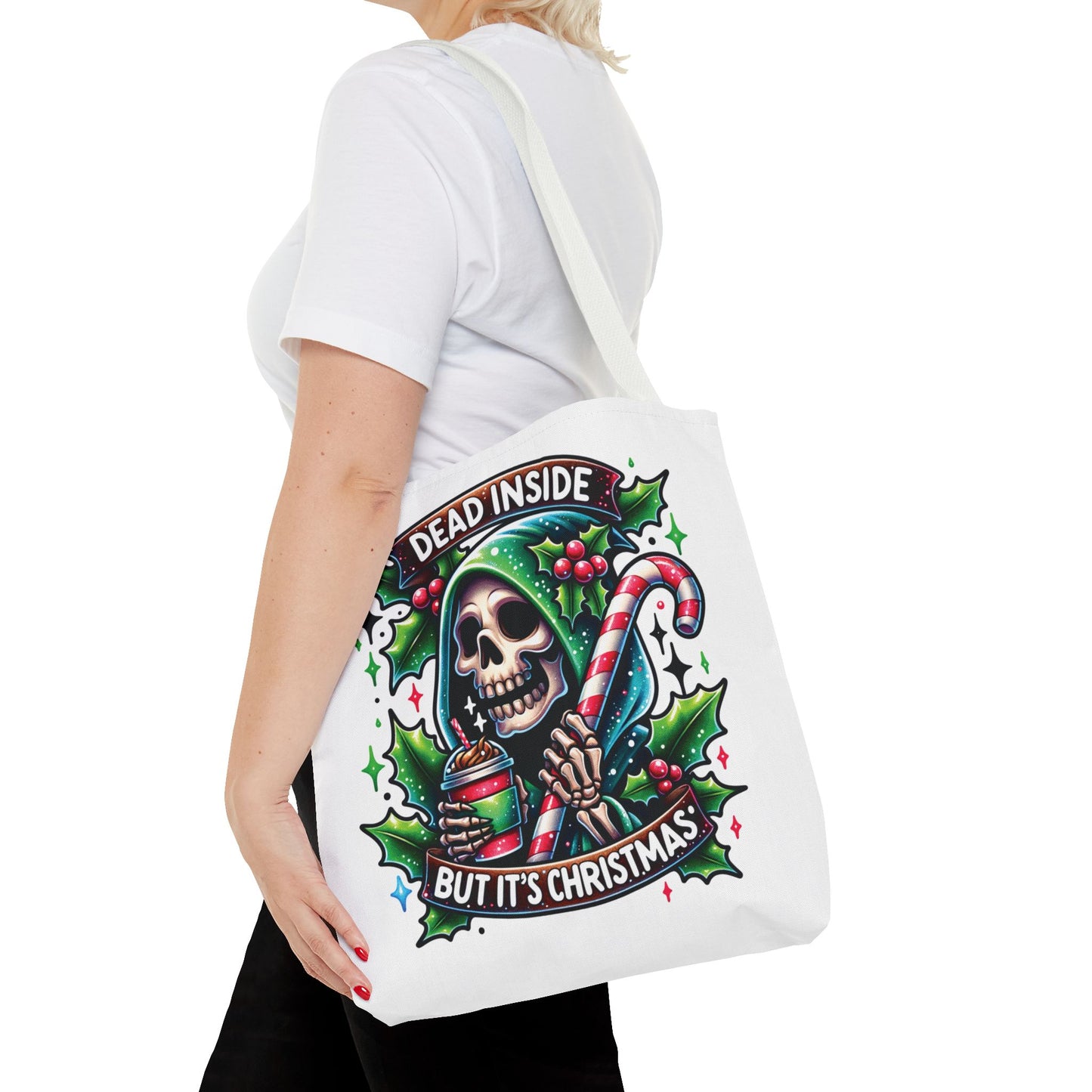 Dead inside but it’s Christmas, Tote Bag (AOP)