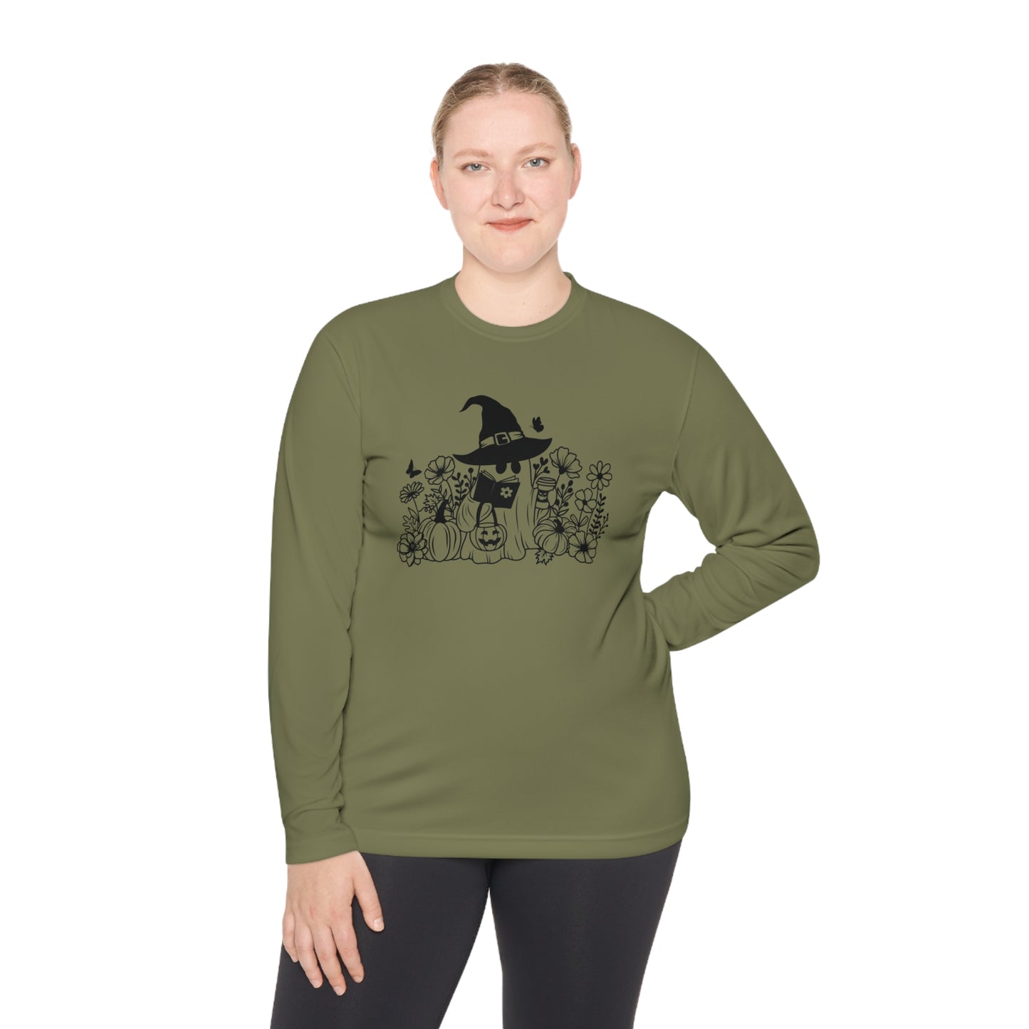 Cozy boo reading,  Unisex Lightweight Long Sleeve Tee