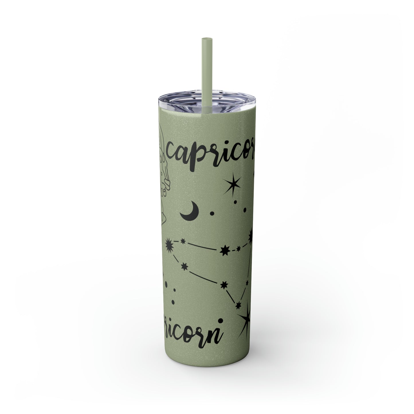 Capricorn Skinny Tumbler with Straw, 20oz