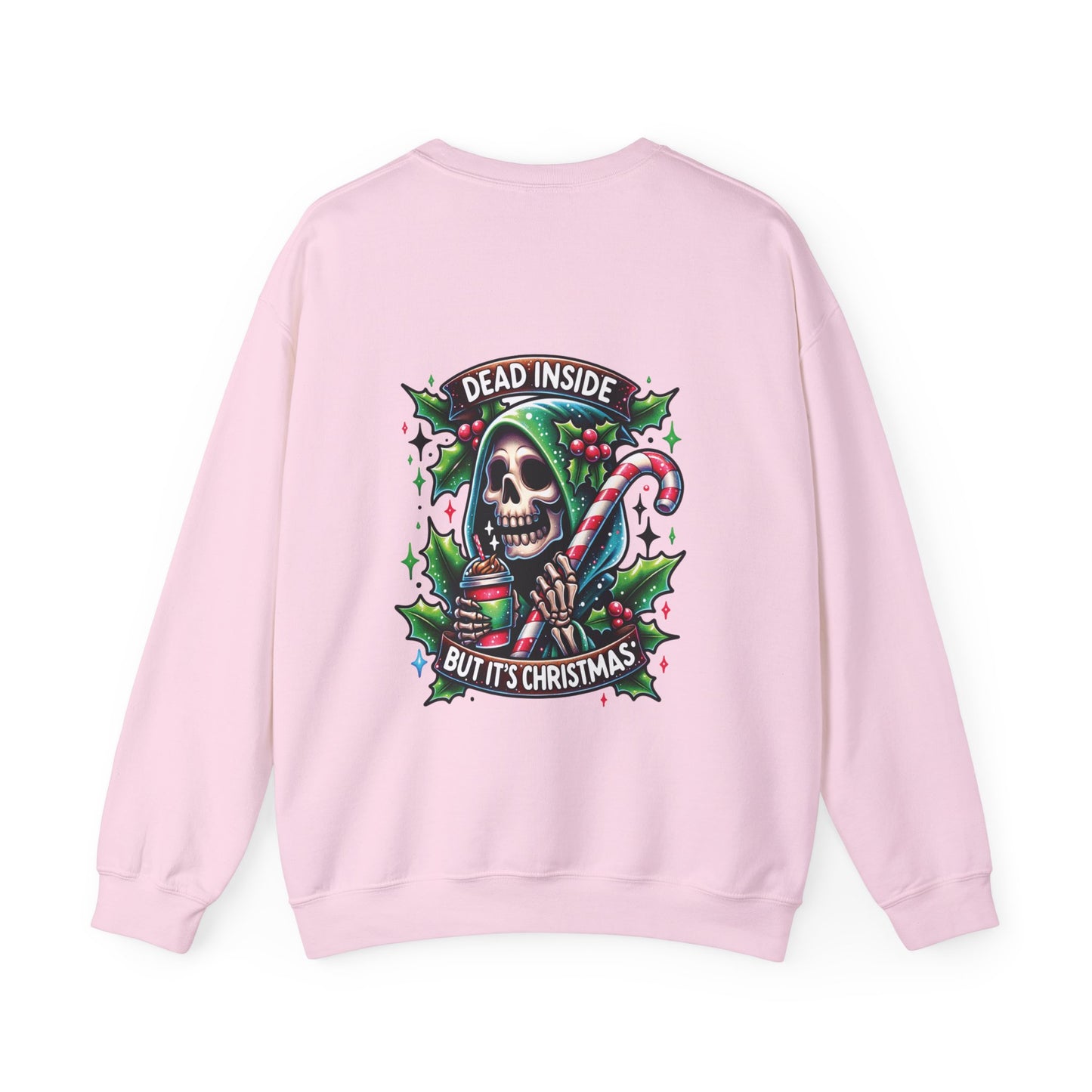 Dead inside but it’s Christmas, ™ Crewneck Sweatshirt ( sleeve design )