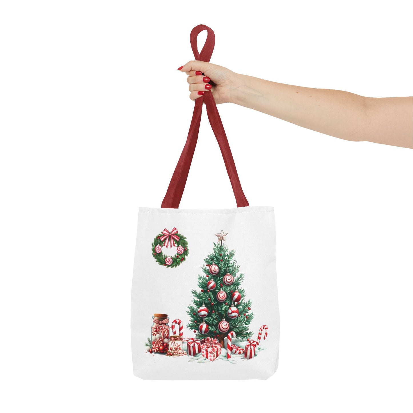 Peppermint Christmas, Tote Bag (AOP)