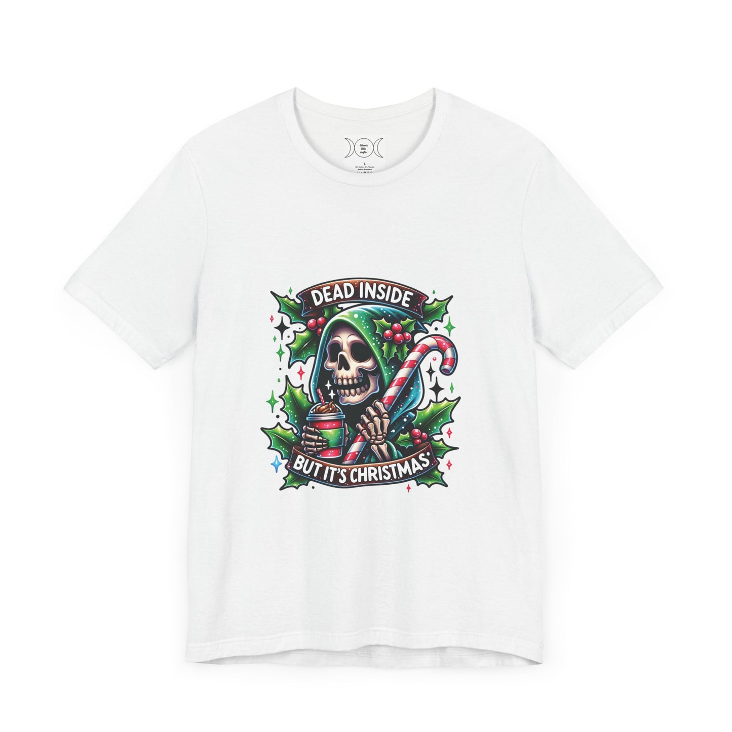 Dead inside but it’s Christmas, Unisex Jersey Short Sleeve Tee ( no sleeve design)