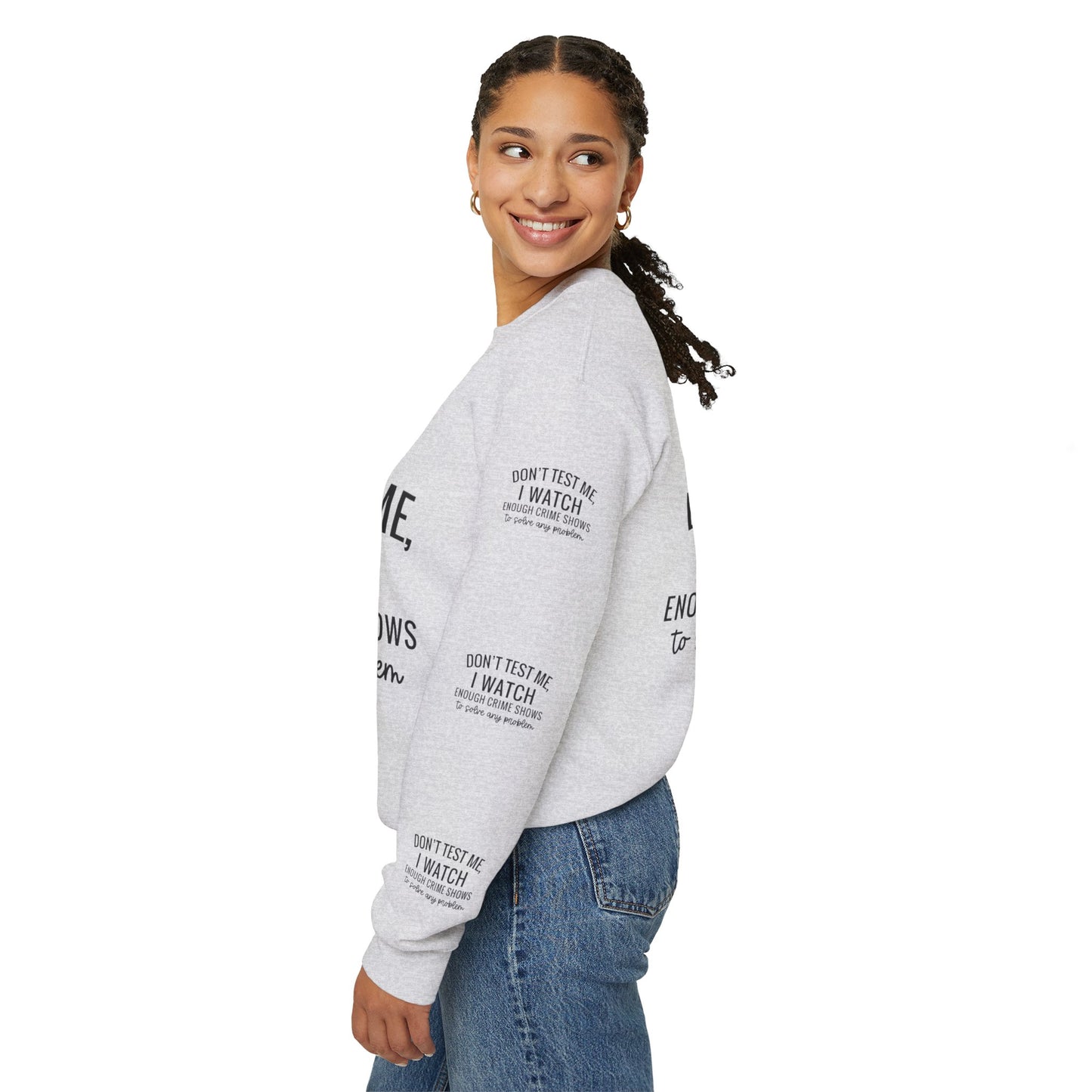 True crime watcher arm design ™ Crewneck Sweatshirt (side arm design)