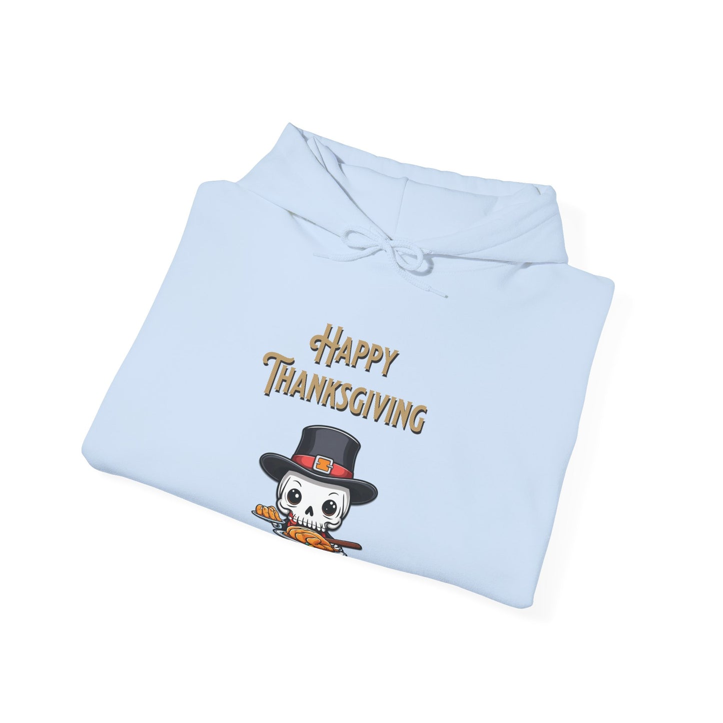 Happy thanksgiving,  Unisex Heavy Blend™ Hooded Sweatshirt (side arm design)