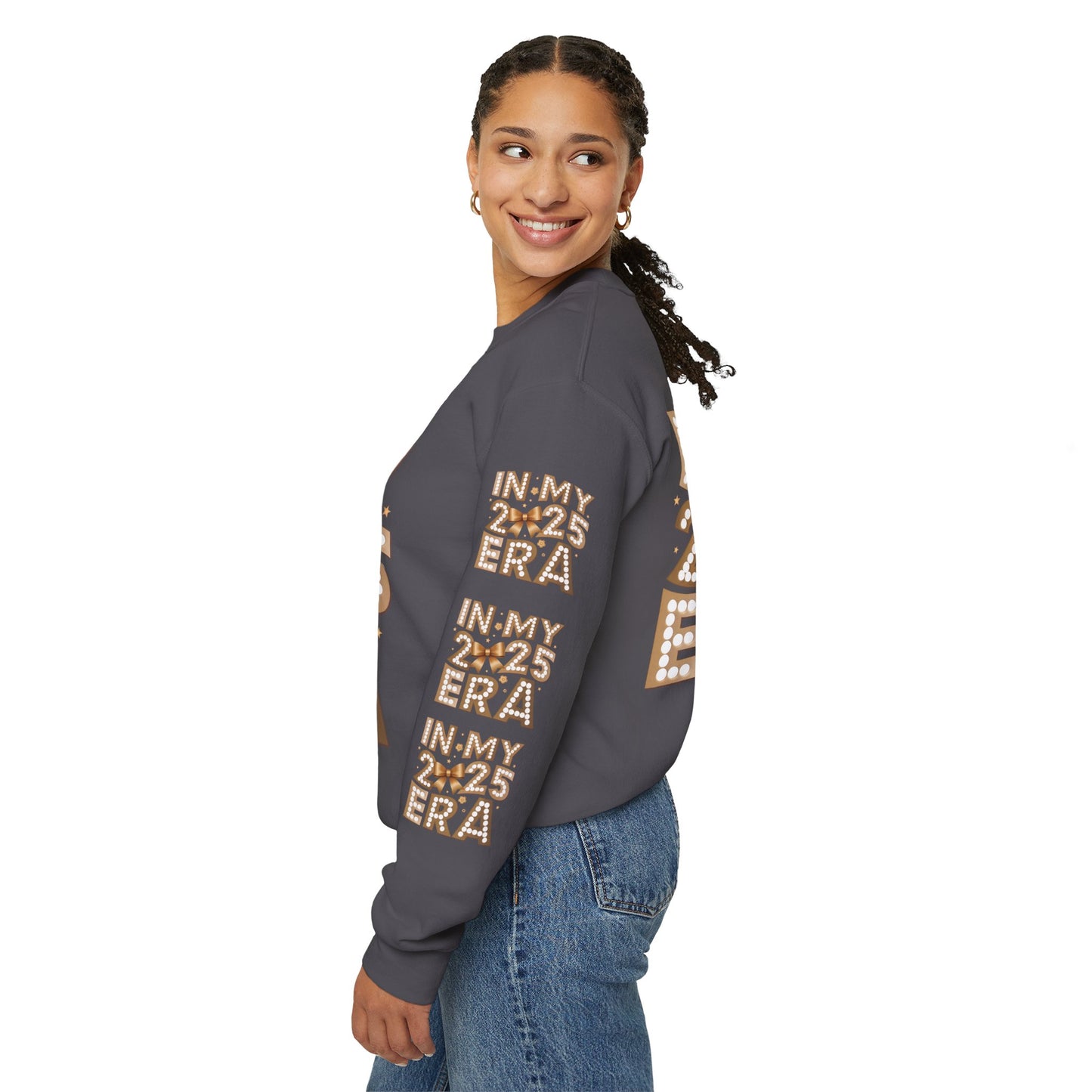 In 2025 era, Unisex Heavy Blend™ Crewneck Sweatshirt (sleeve design)