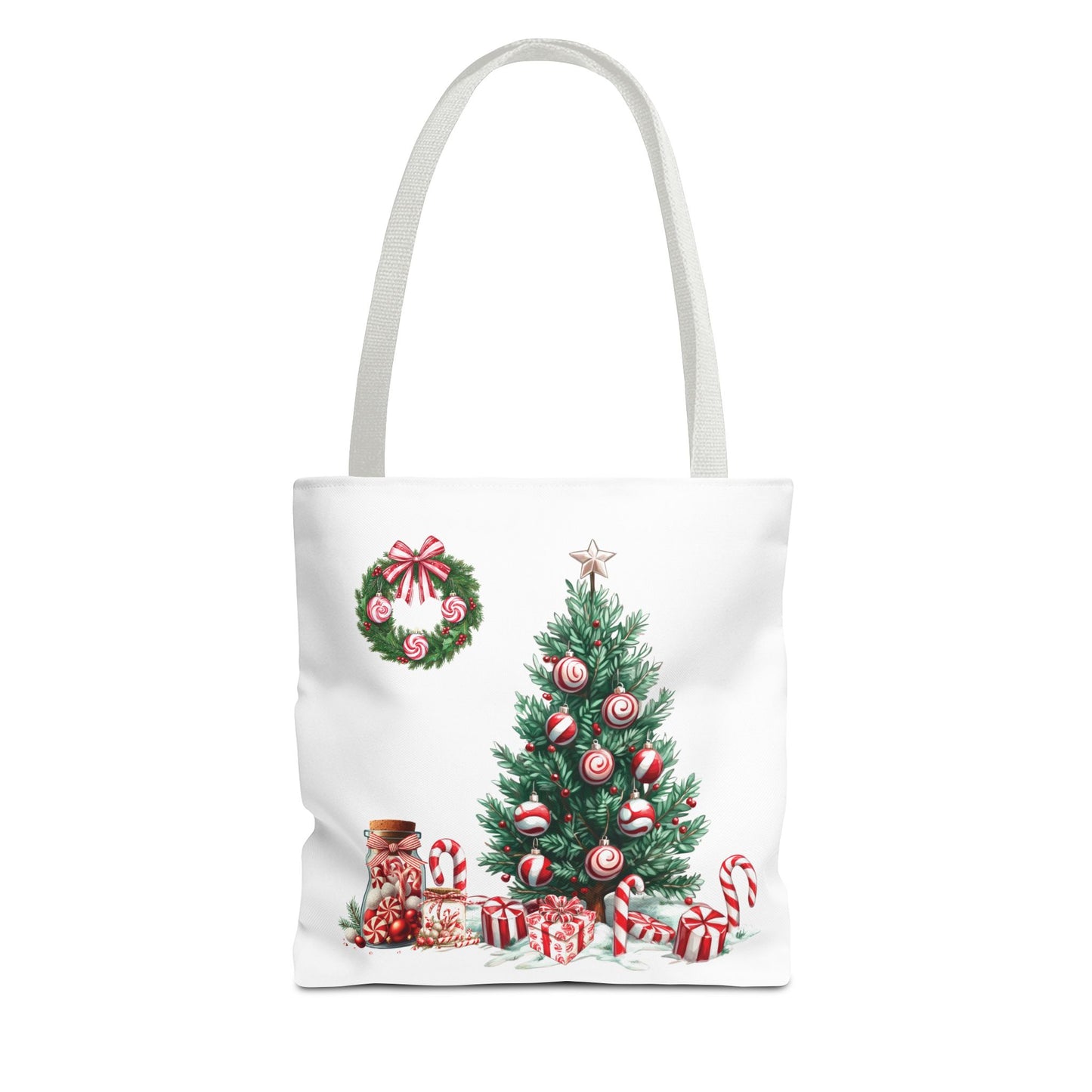 Peppermint Christmas, Tote Bag (AOP)