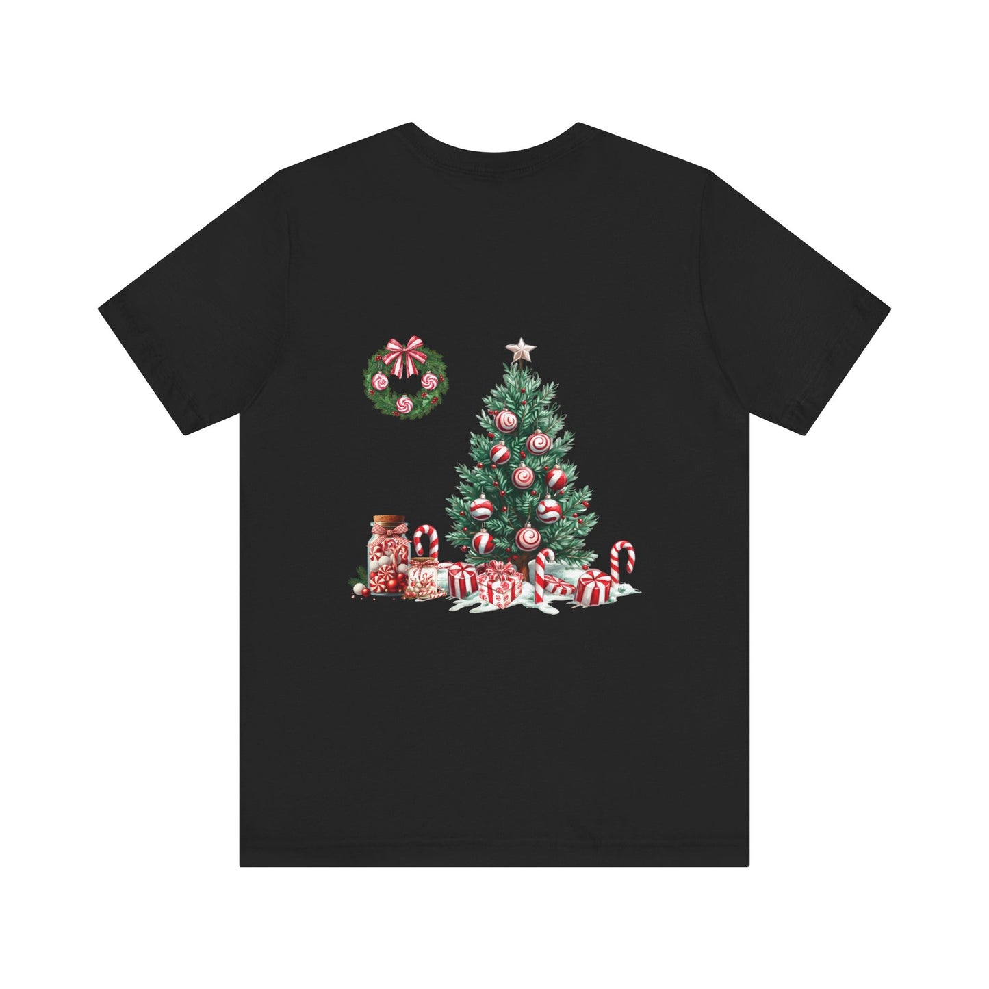 Peppermint Christmas, Unisex Jersey Short Sleeve Tee ( No sleeve design)