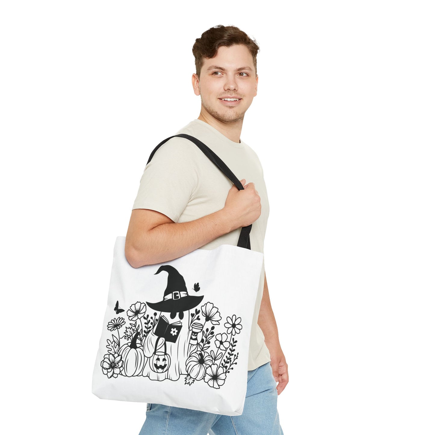 Cozy boo reading, Tote Bag (AOP)