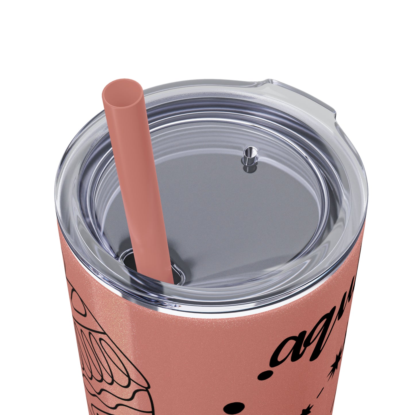 Aquarius, Skinny Tumbler with Straw, 20oz