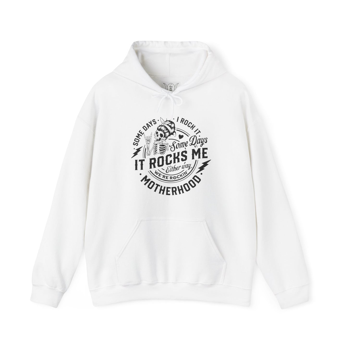 Rocking motherhood, Unisex Heavy Blend™ Hooded Sweatshirt (no side arm design)