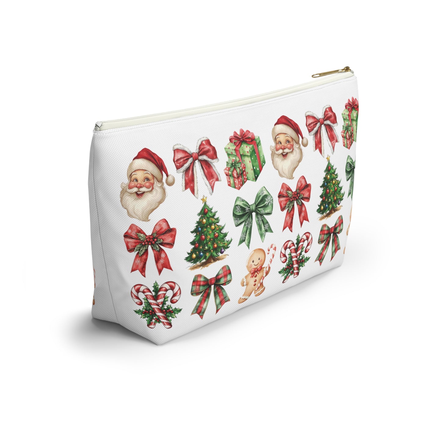 Christmas Football and bows,  Accessory Pouch w T-bottoms