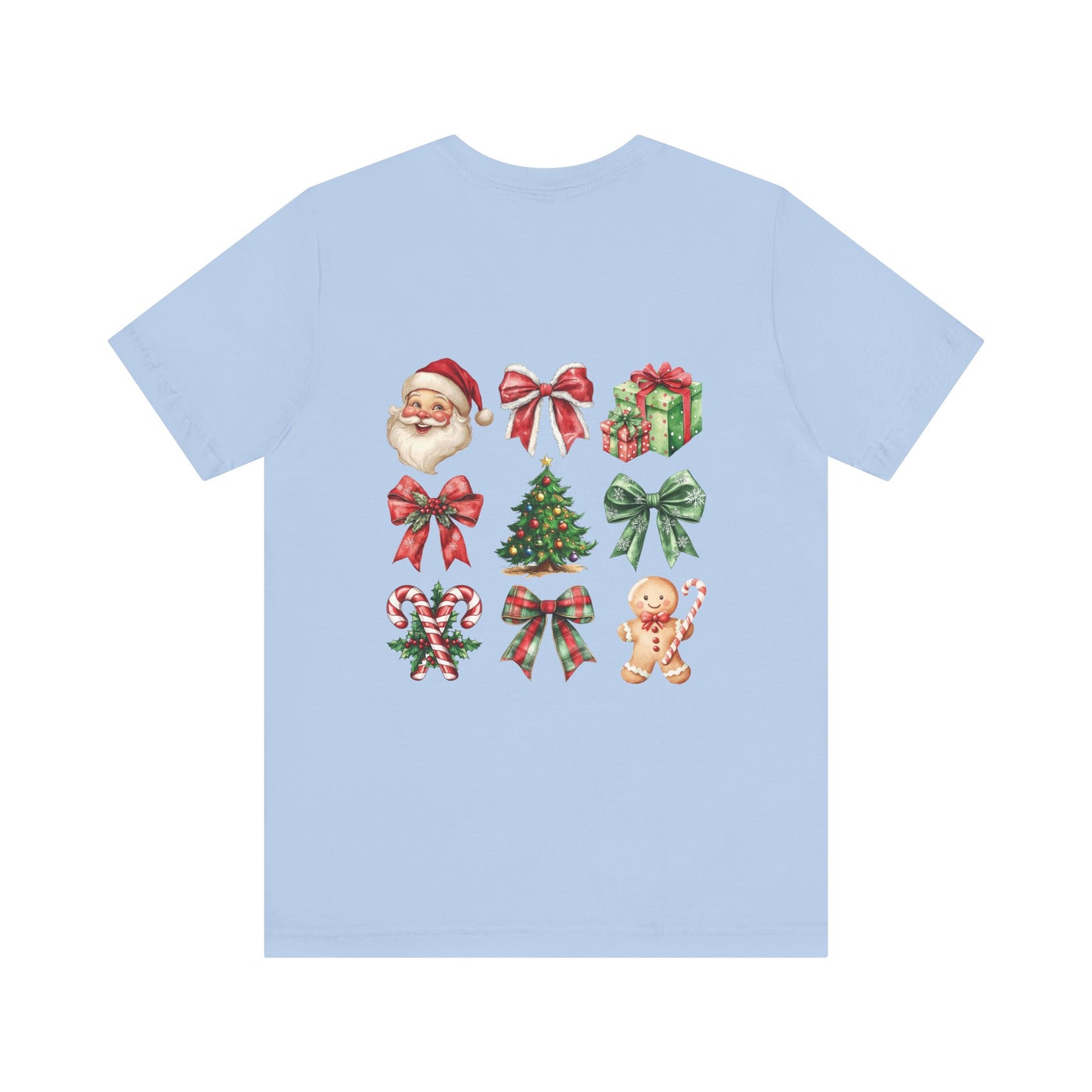 Christmas and bows , Unisex Jersey Short Sleeve Tee ( no sleeve design)