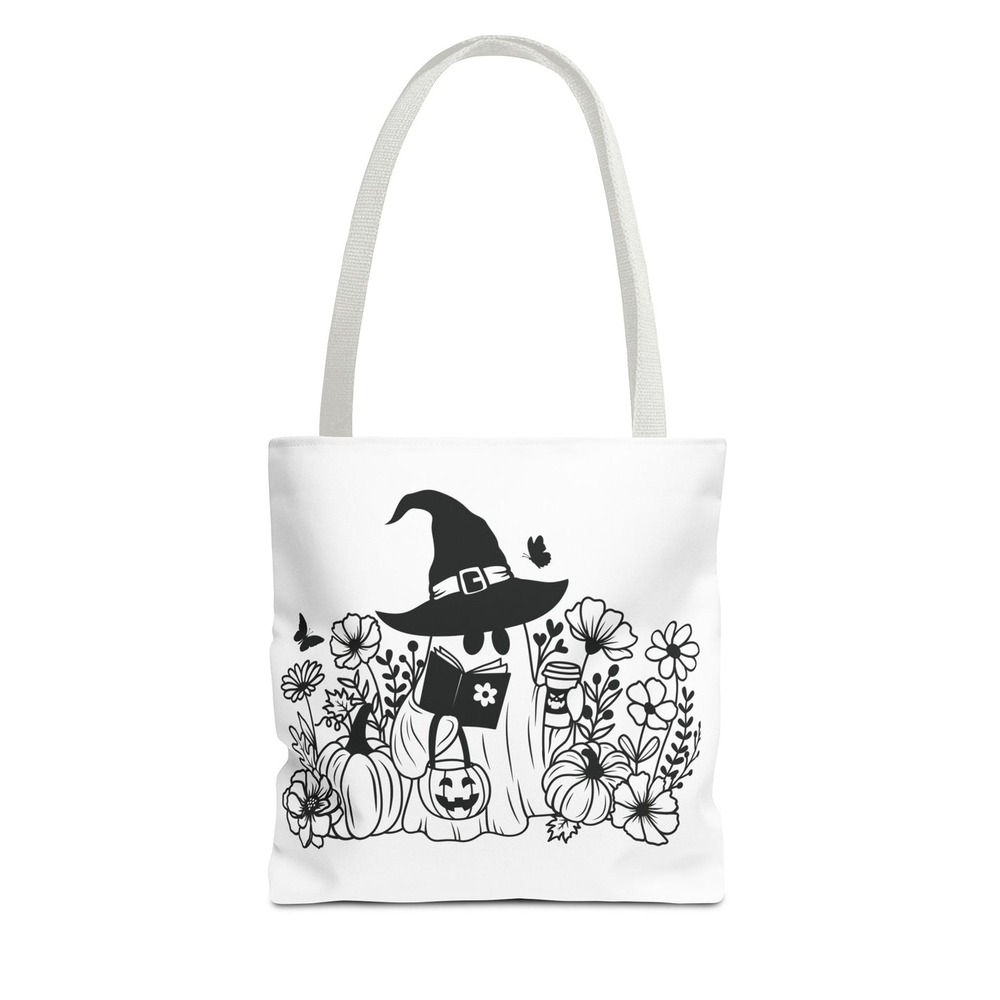 Cozy boo reading, Tote Bag (AOP)