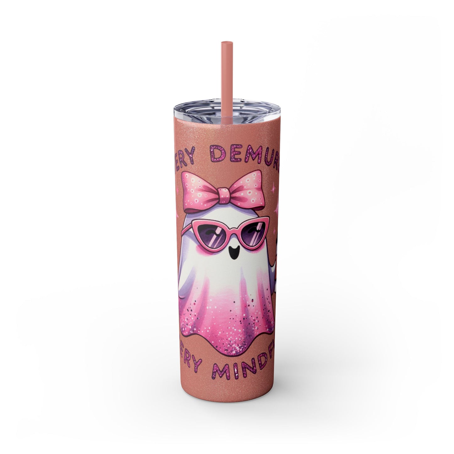 Very demure, Skinny Tumbler with Straw, 20oz