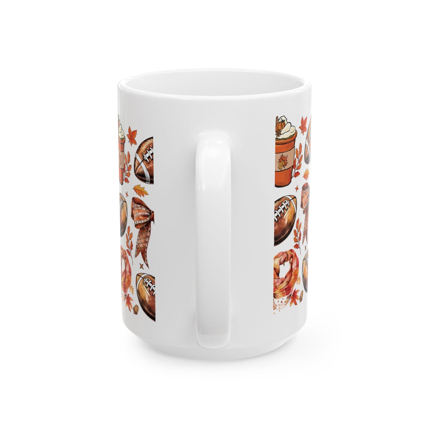 Football and bows, Ceramic Mug 11oz & 15 oz