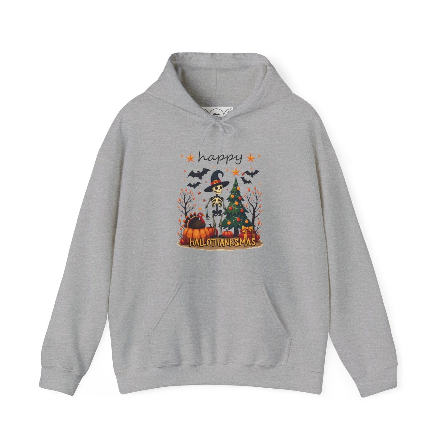 Happy hallothankmas ,  Unisex Heavy Blend™ Hooded Sweatshirt (no side arm design)