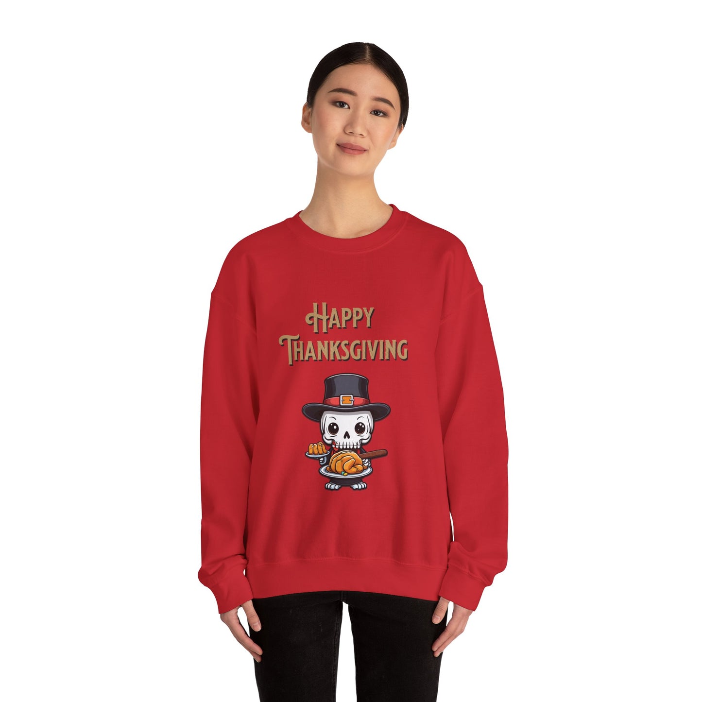 Happy thanksgiving, ™ Crewneck Sweatshirt ( sleeve design )