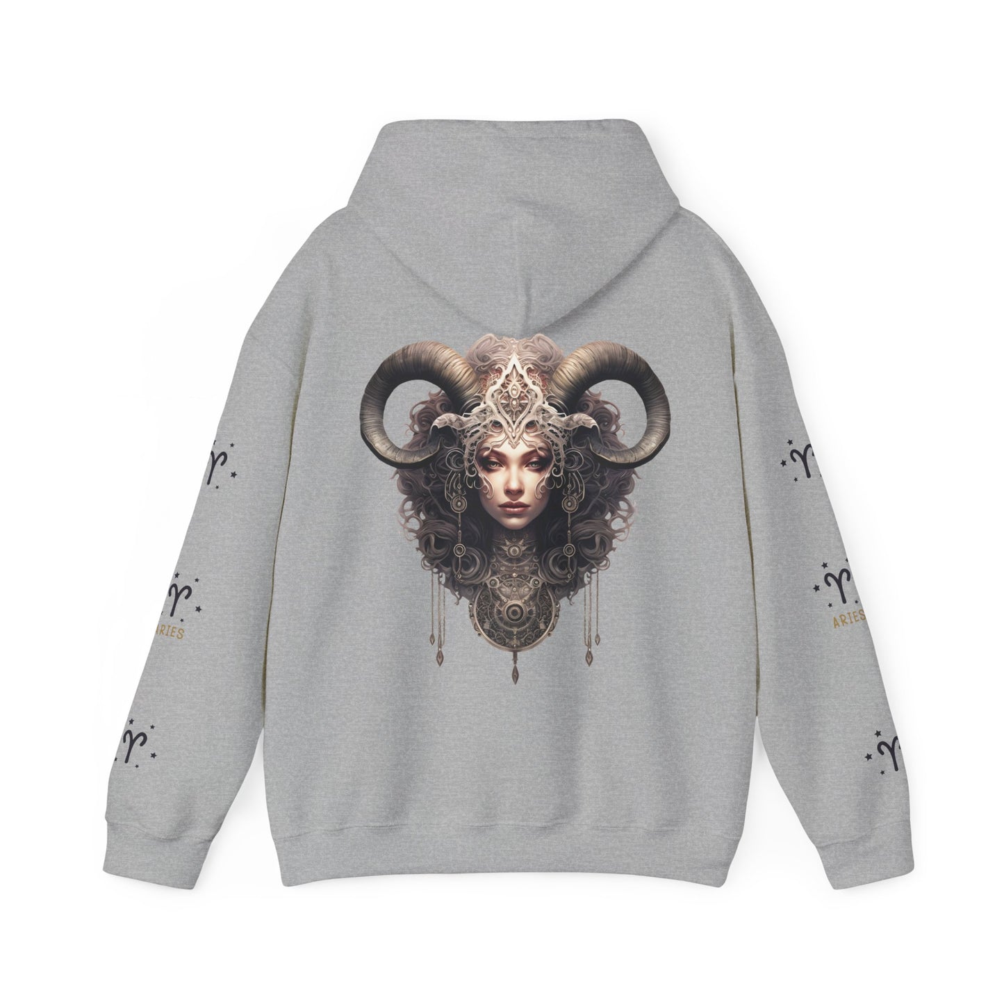 Aries,  Unisex Heavy Blend™ Hooded Sweatshirt (no side arm design)