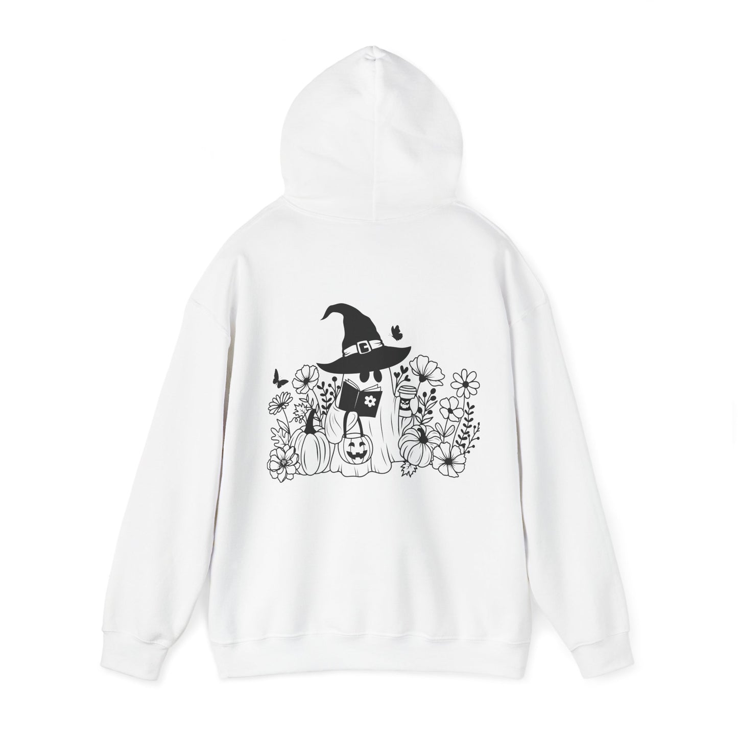 Cozy boo reading,  Unisex Heavy Blend™ Hooded Sweatshirt (no side arm design)