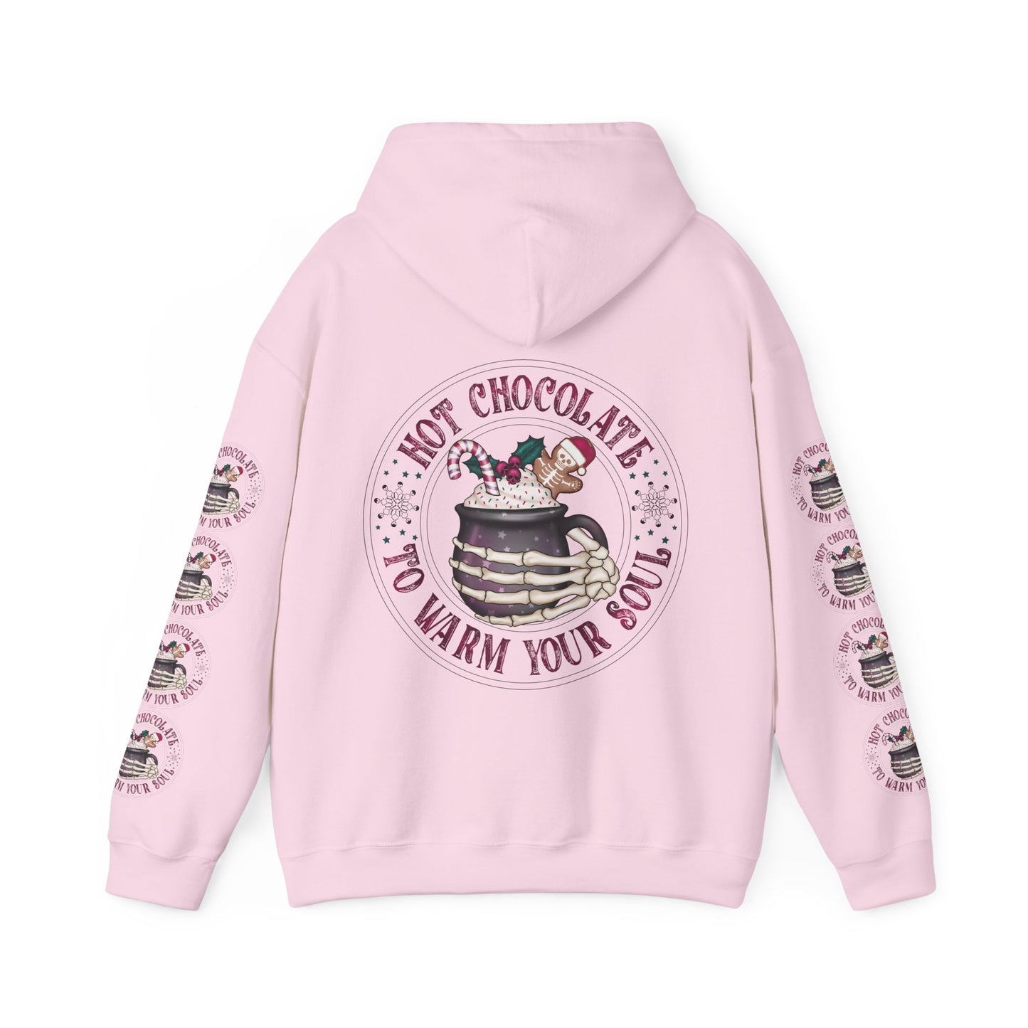 Hot chocolate to warm up my soul,  Unisex Heavy Blend™ Hooded Sweatshirt (side arm design)