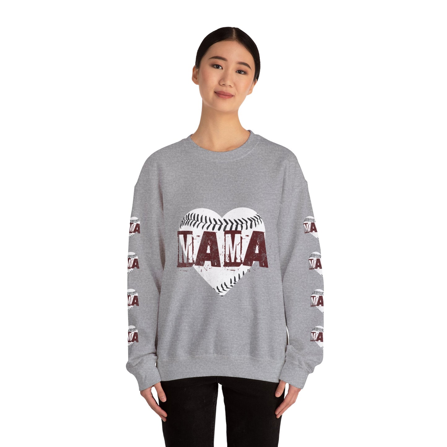 Baseball mama, ™ Crewneck Sweatshirt ( side arm design)