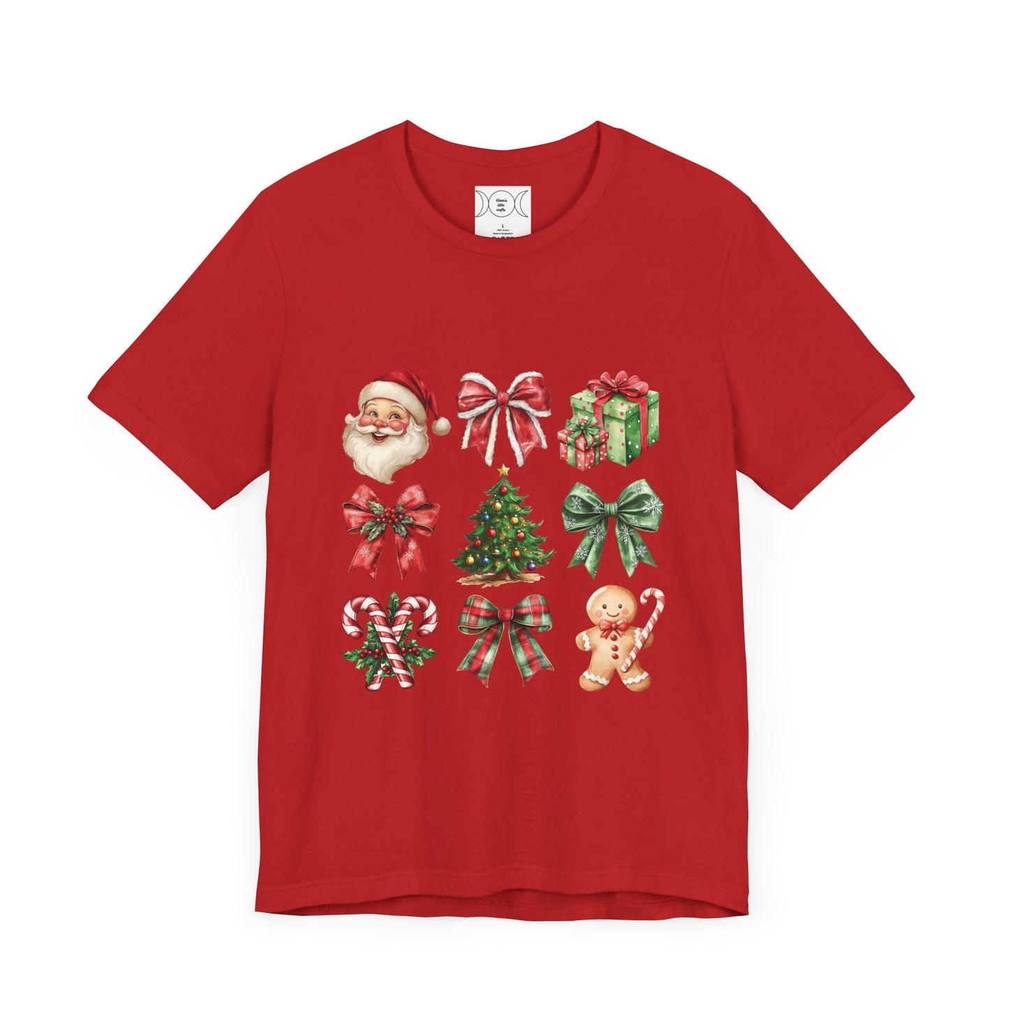 Christmas and bows , Unisex Jersey Short Sleeve Tee ( no sleeve design)