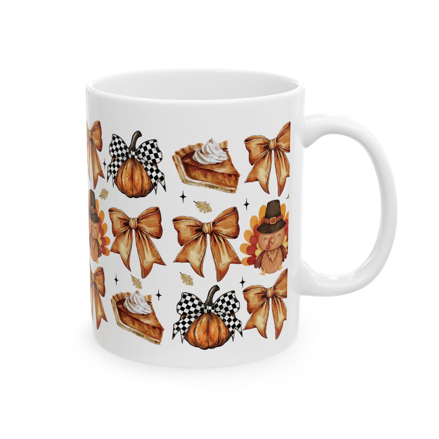 Thanksgiving and bows, Ceramic Mug 11oz & 15 oz