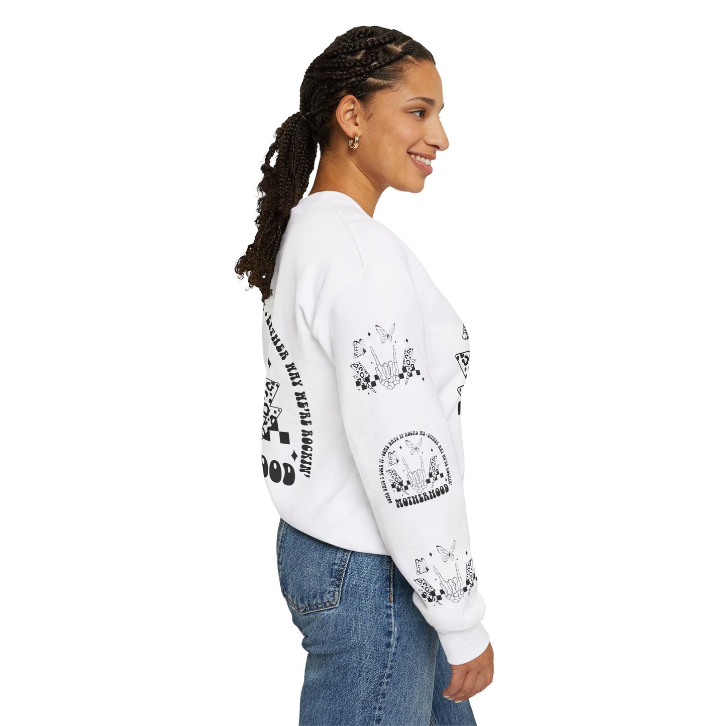 Motherhood , ™ Crewneck Sweatshirt ( side arm design)