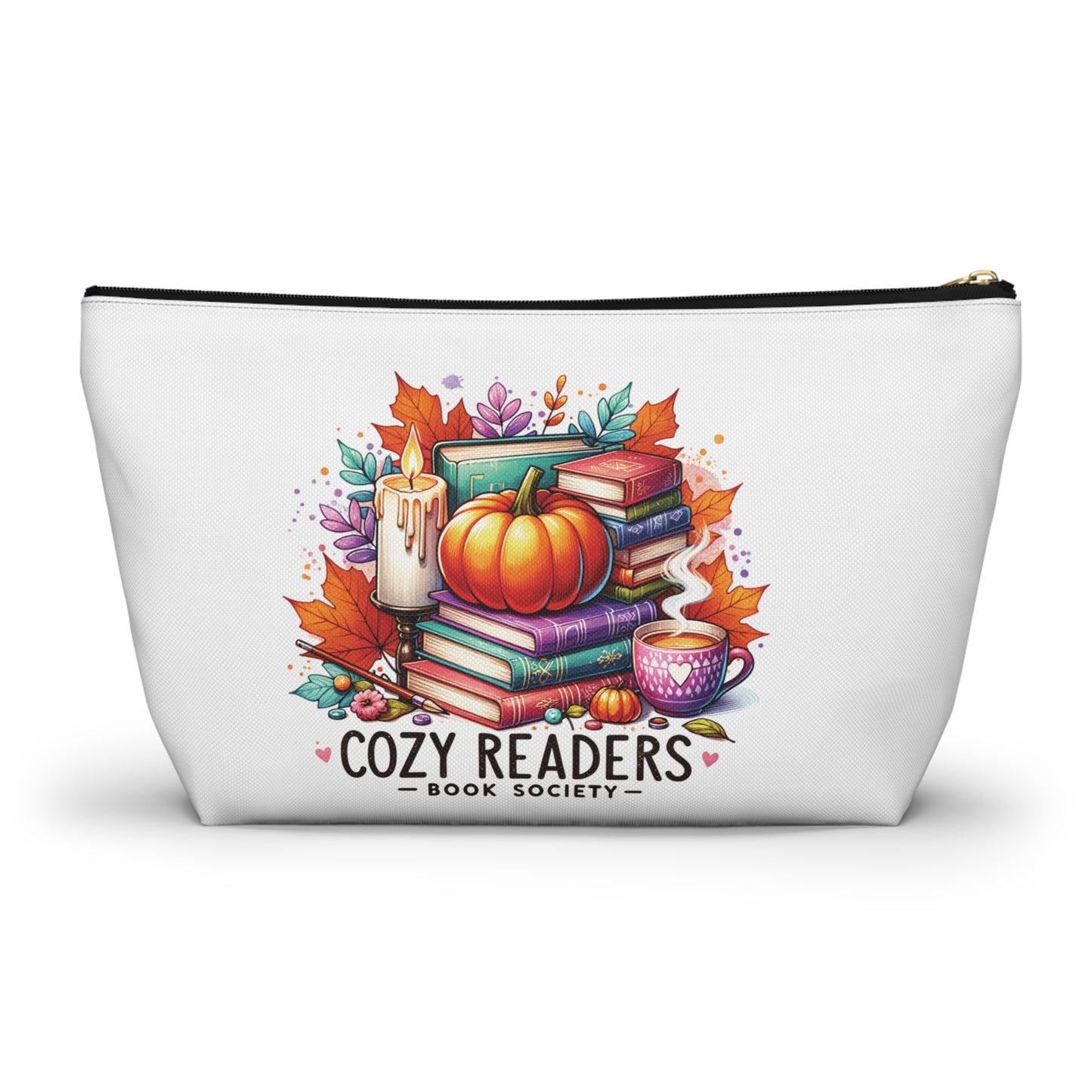 Cozy reader book society,  Accessory Pouch w T-bottoms