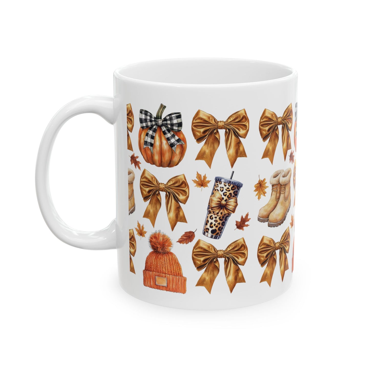 Fall and bows, Ceramic Mug 11oz & 15 oz