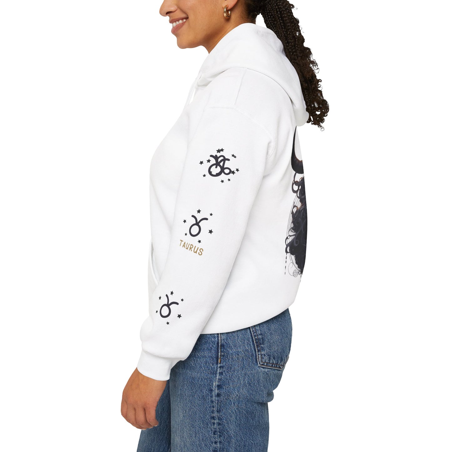 Taurus, Unisex Heavy Blend™ Hooded Sweatshirt (sleeve design )