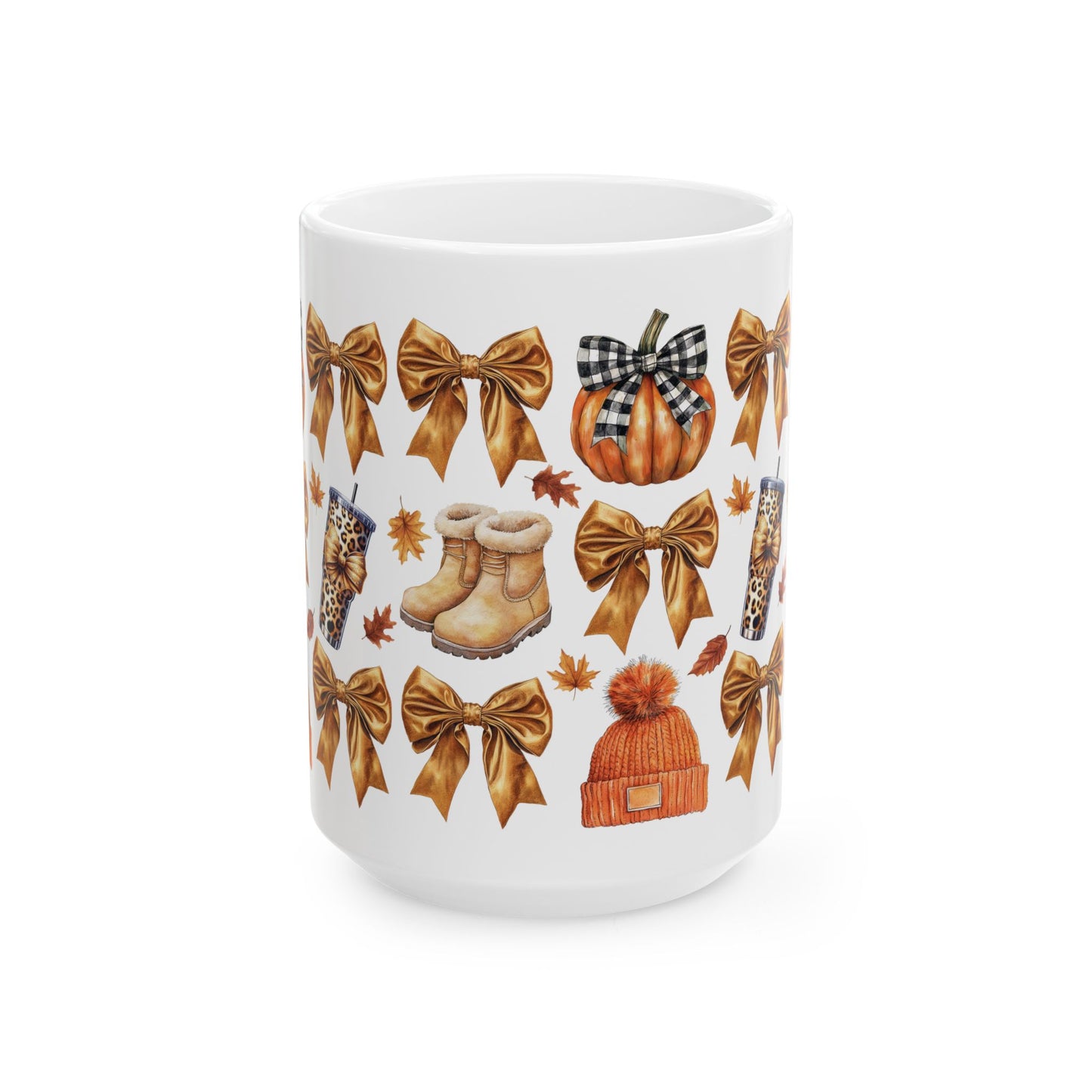 Fall and bows, Ceramic Mug 11oz & 15 oz