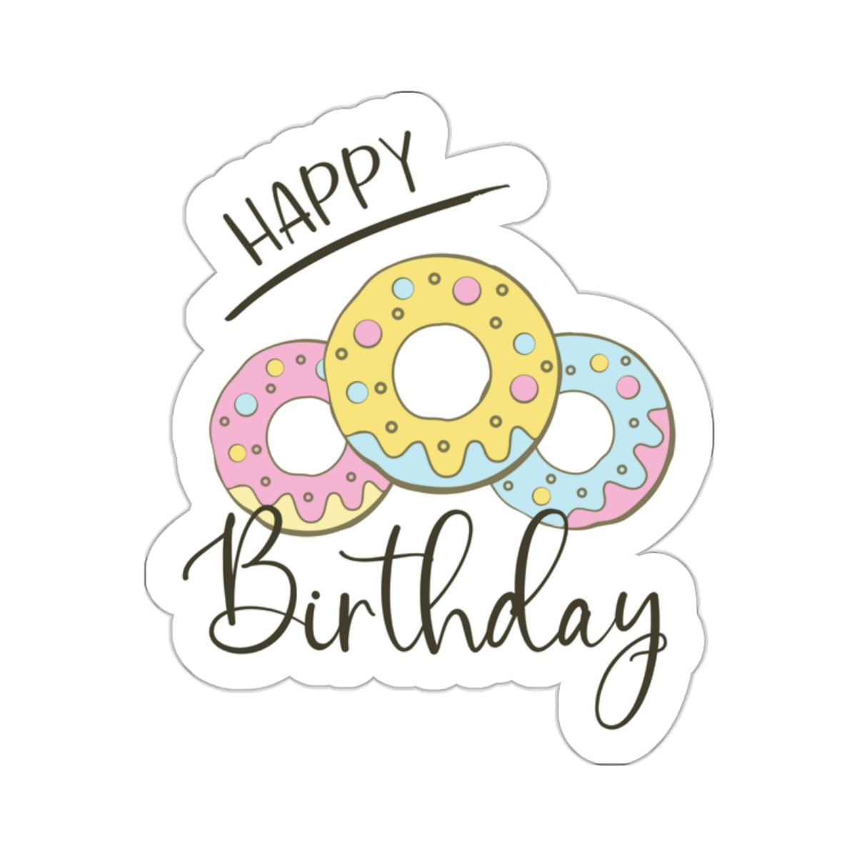 Happy birthday donuts, Kiss-Cut Stickers