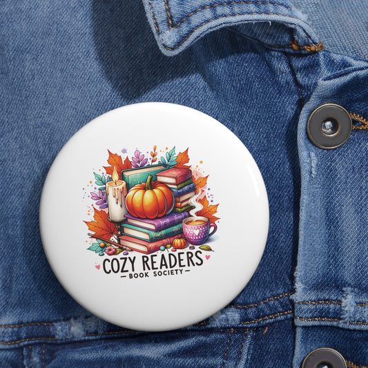 Cozy readers book society, Custom Pin Buttons