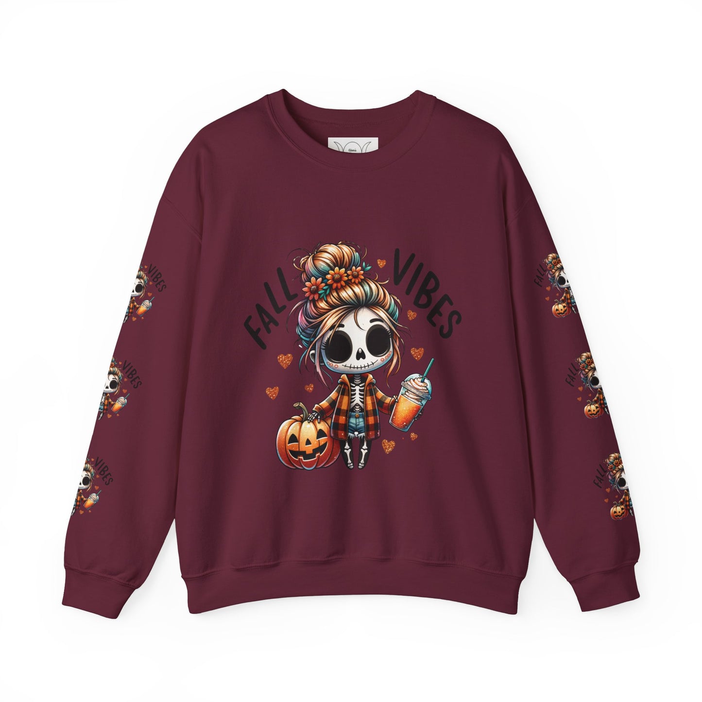 Fall vibes, ™ Crewneck Sweatshirt ( sleeve design )