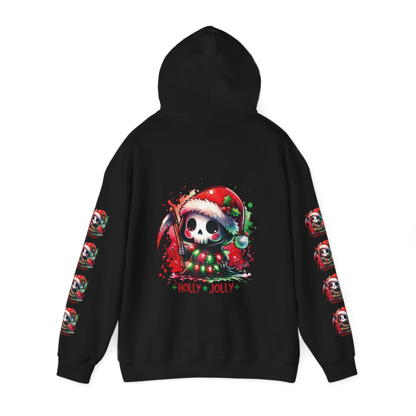 Holly jolly, Unisex Heavy Blend™ Hooded Sweatshirt (no side arm design)