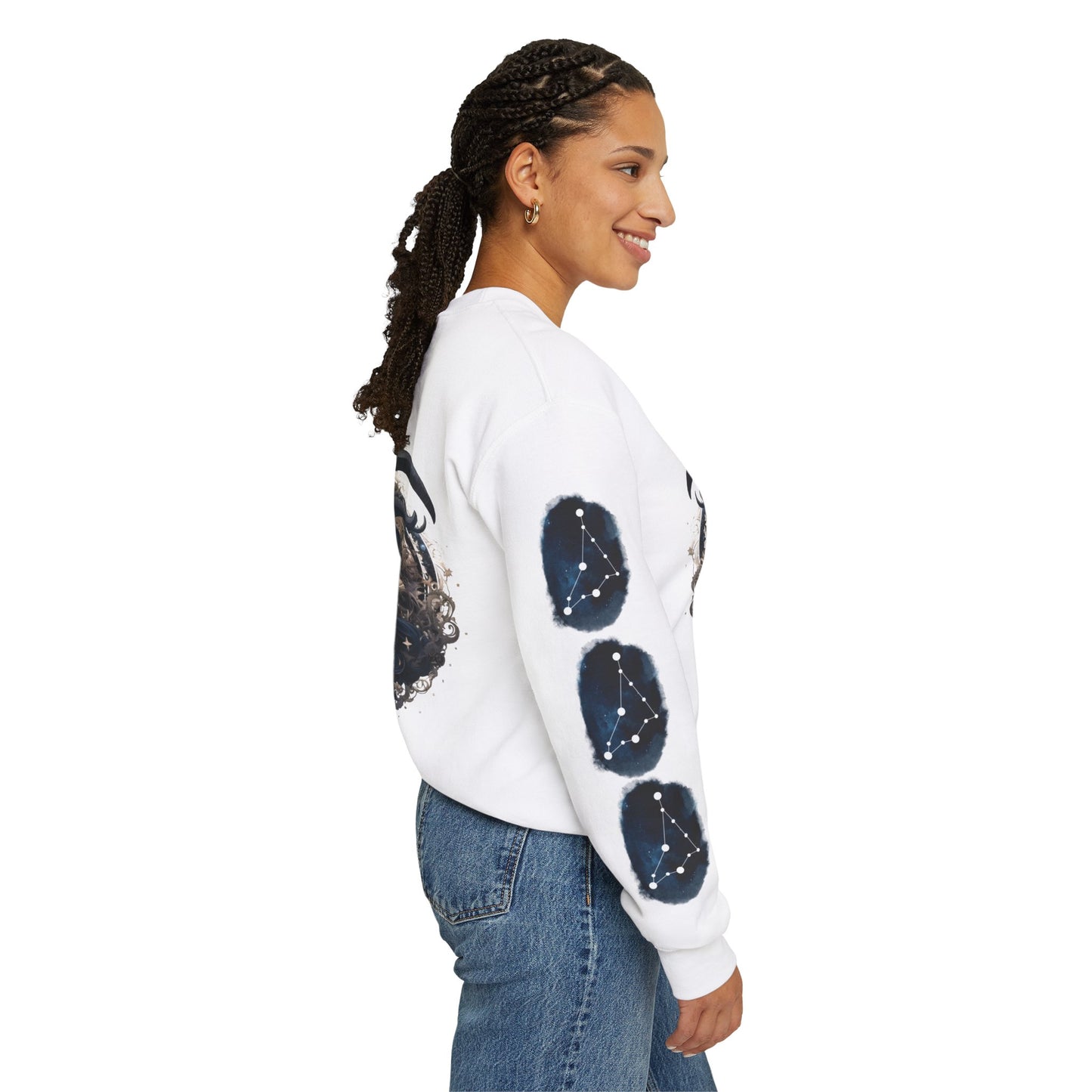 Capricorn , ™ Crewneck Sweatshirt ( side arm design)