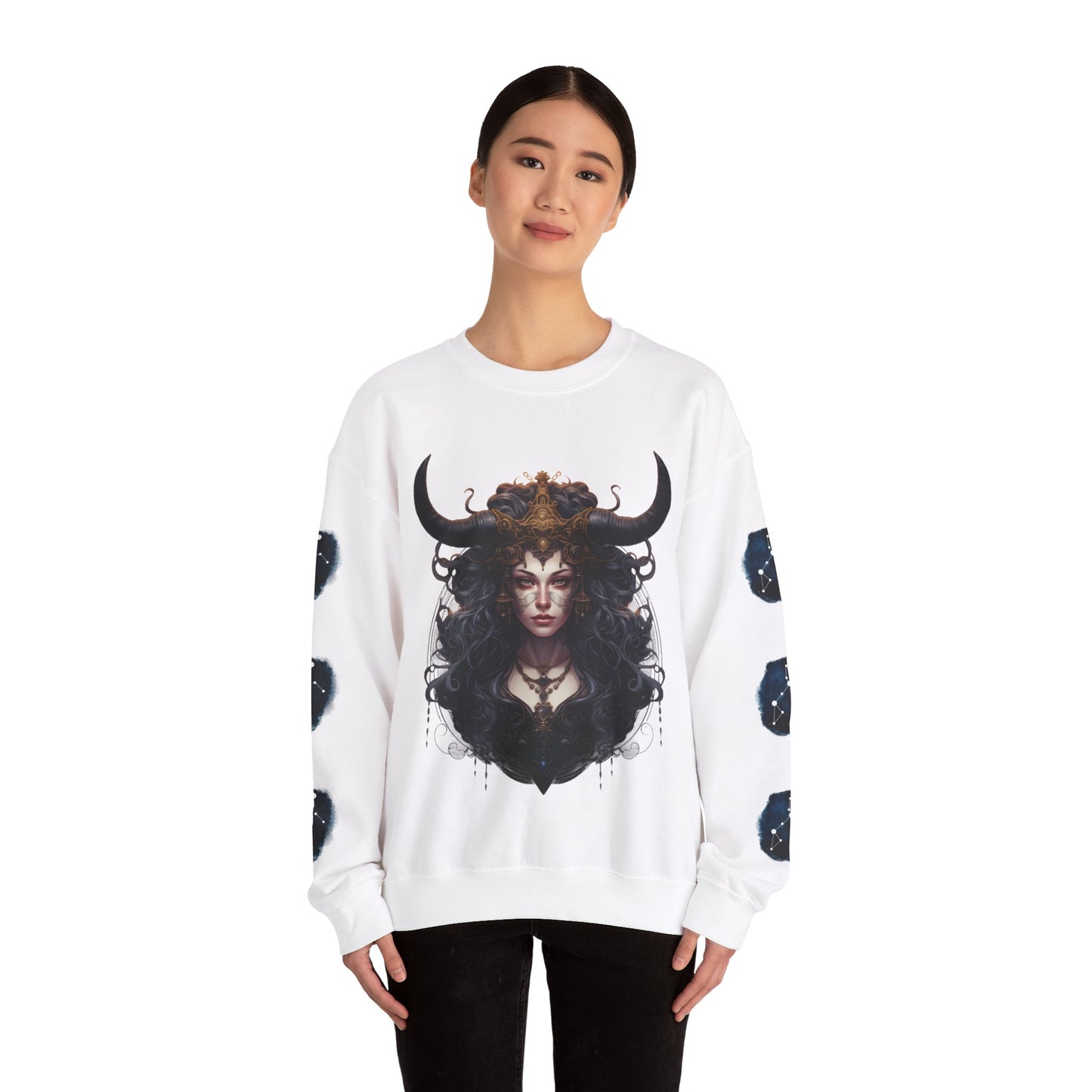 Taurus , ™ Crewneck Sweatshirt ( sleeve design)