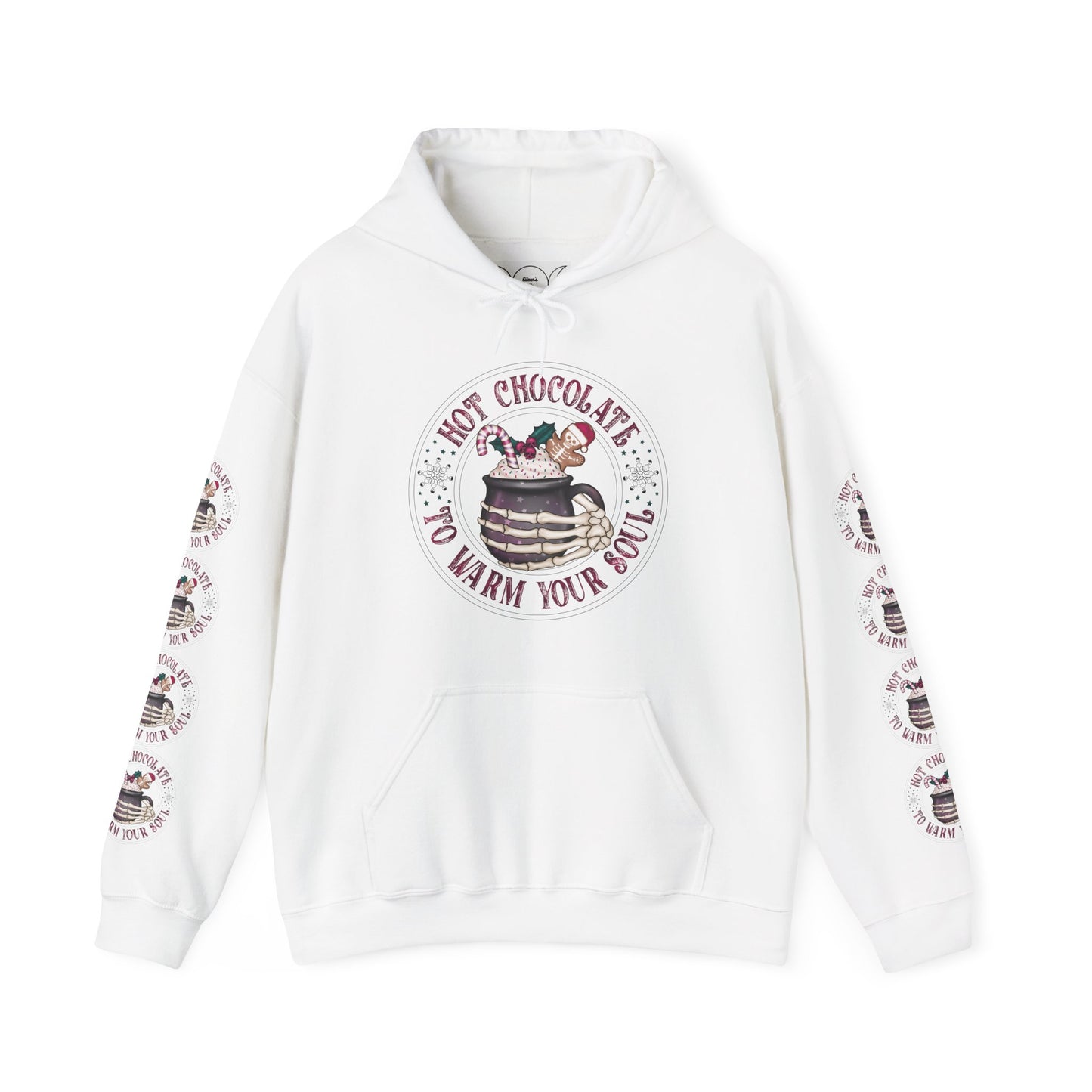 Hot chocolate to warm up my soul,  Unisex Heavy Blend™ Hooded Sweatshirt (side arm design)