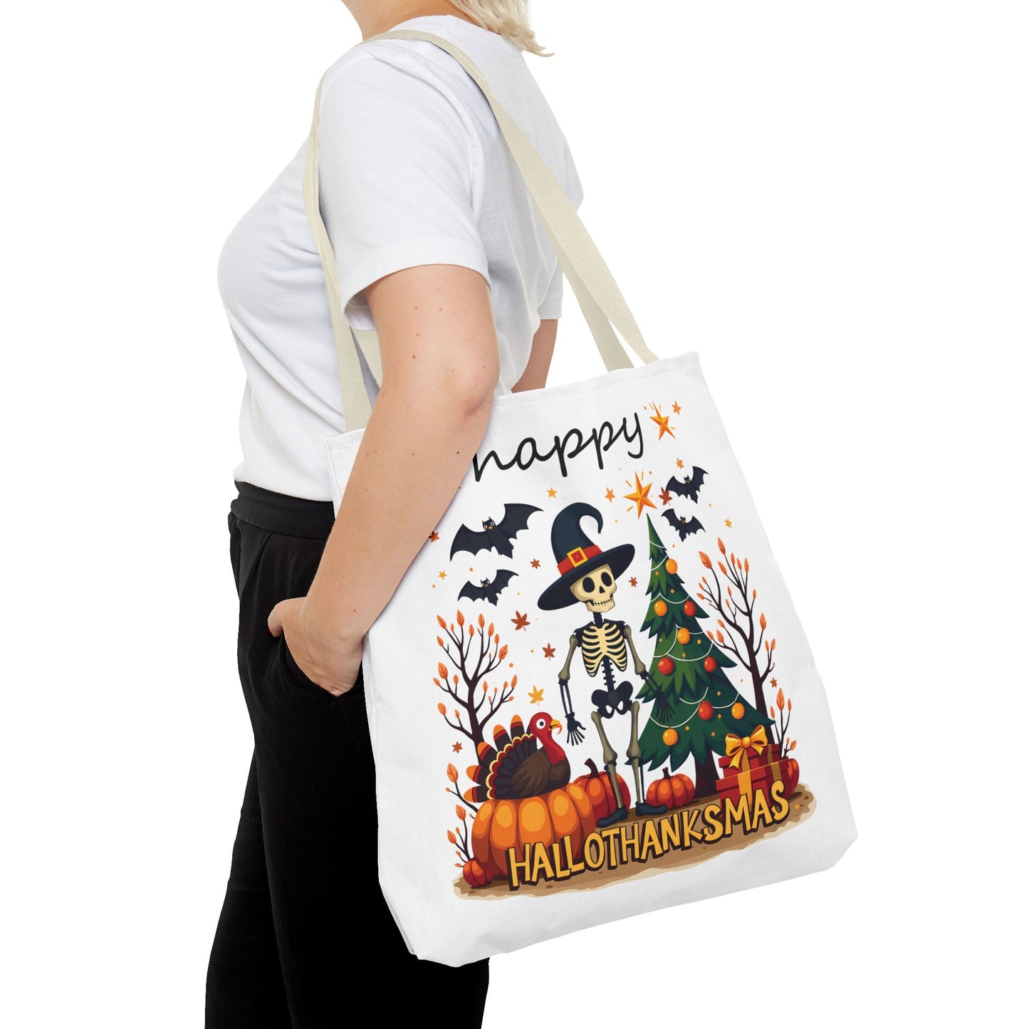 Happy hellothanksmas, Tote Bag (AOP)