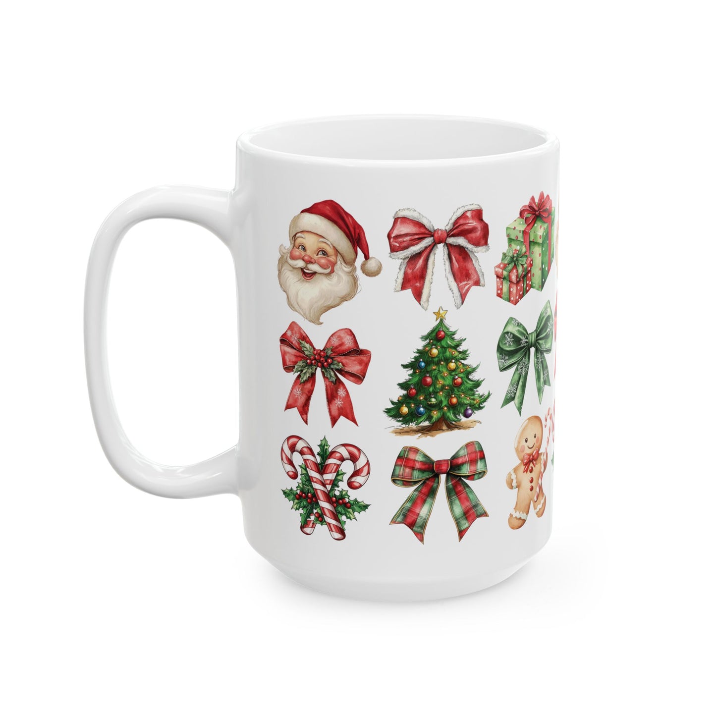 Christmas and bows, Ceramic Mug 11oz & 15 oz