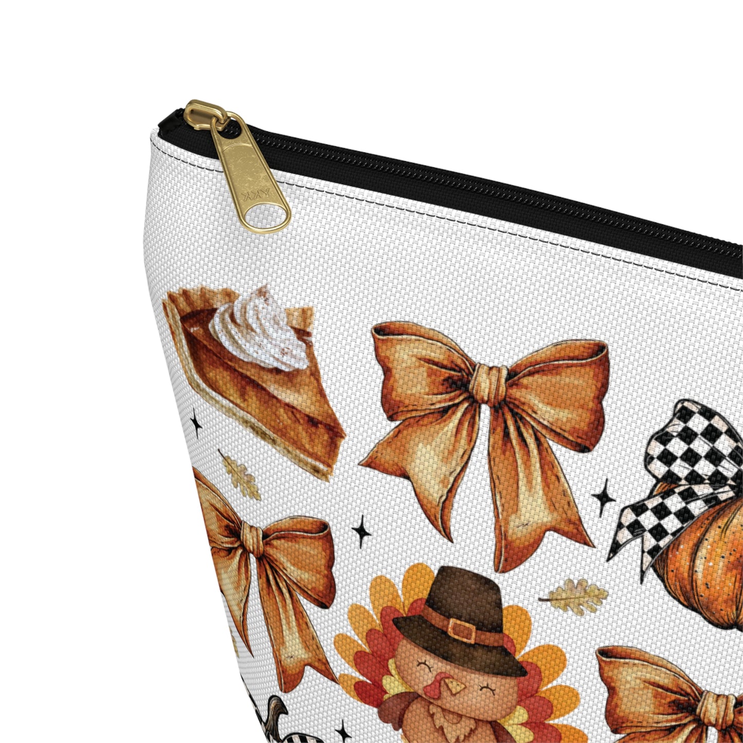 Thanksgiving and bows,  Accessory Pouch w T-bottoms