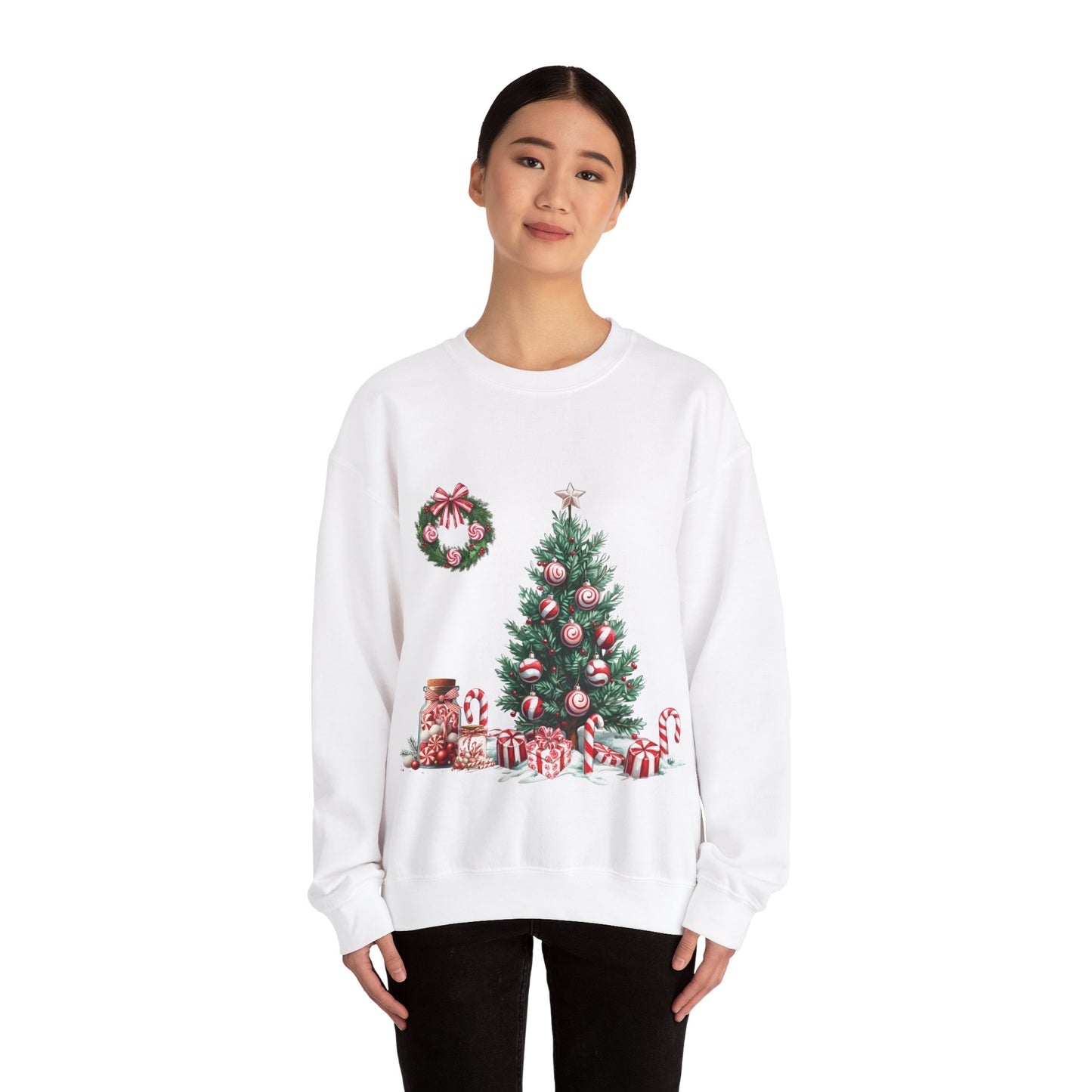 Peppermint Christmas , ™ Crewneck Sweatshirt ( no sleeve design )