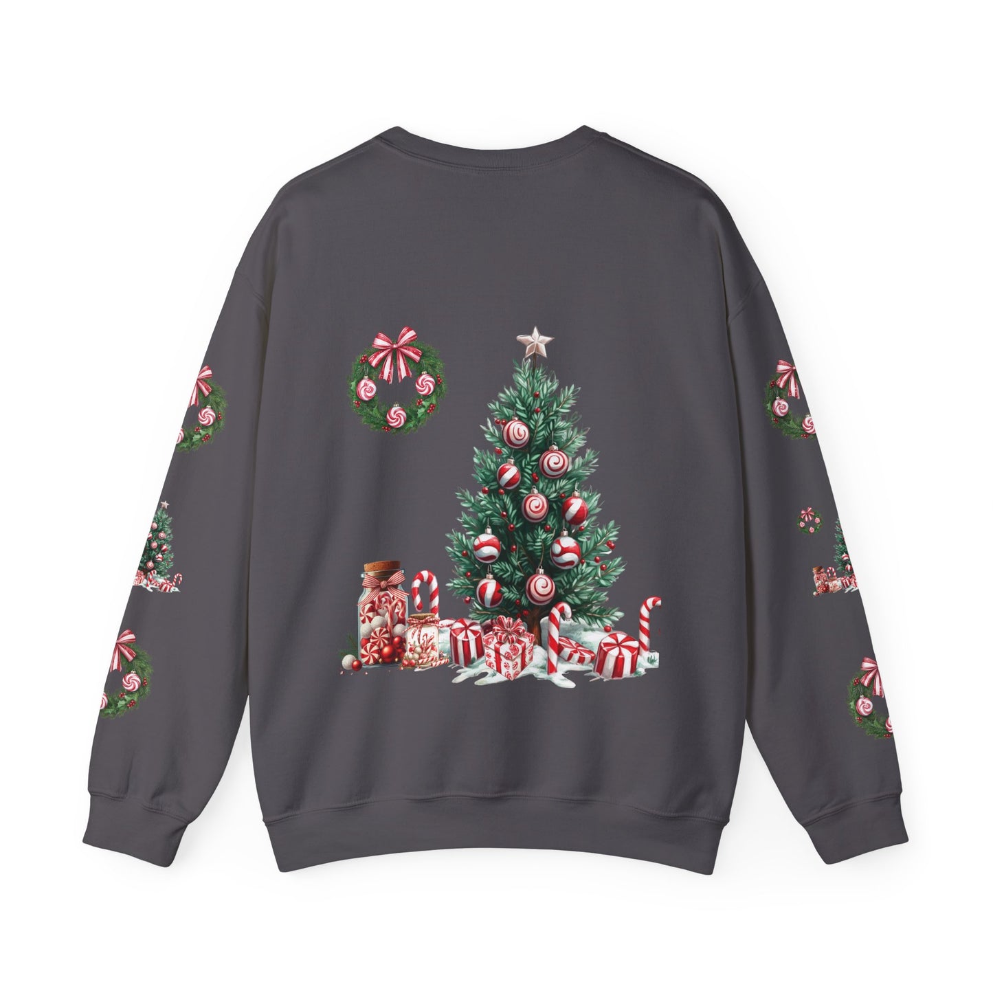 Peppermint Christmas, ™ Crewneck Sweatshirt ( sleeve design )