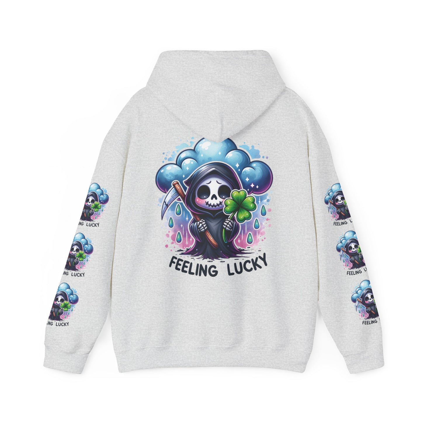 Feeling lucky,  Unisex Heavy Blend™ Hooded Sweatshirt (side arm design)