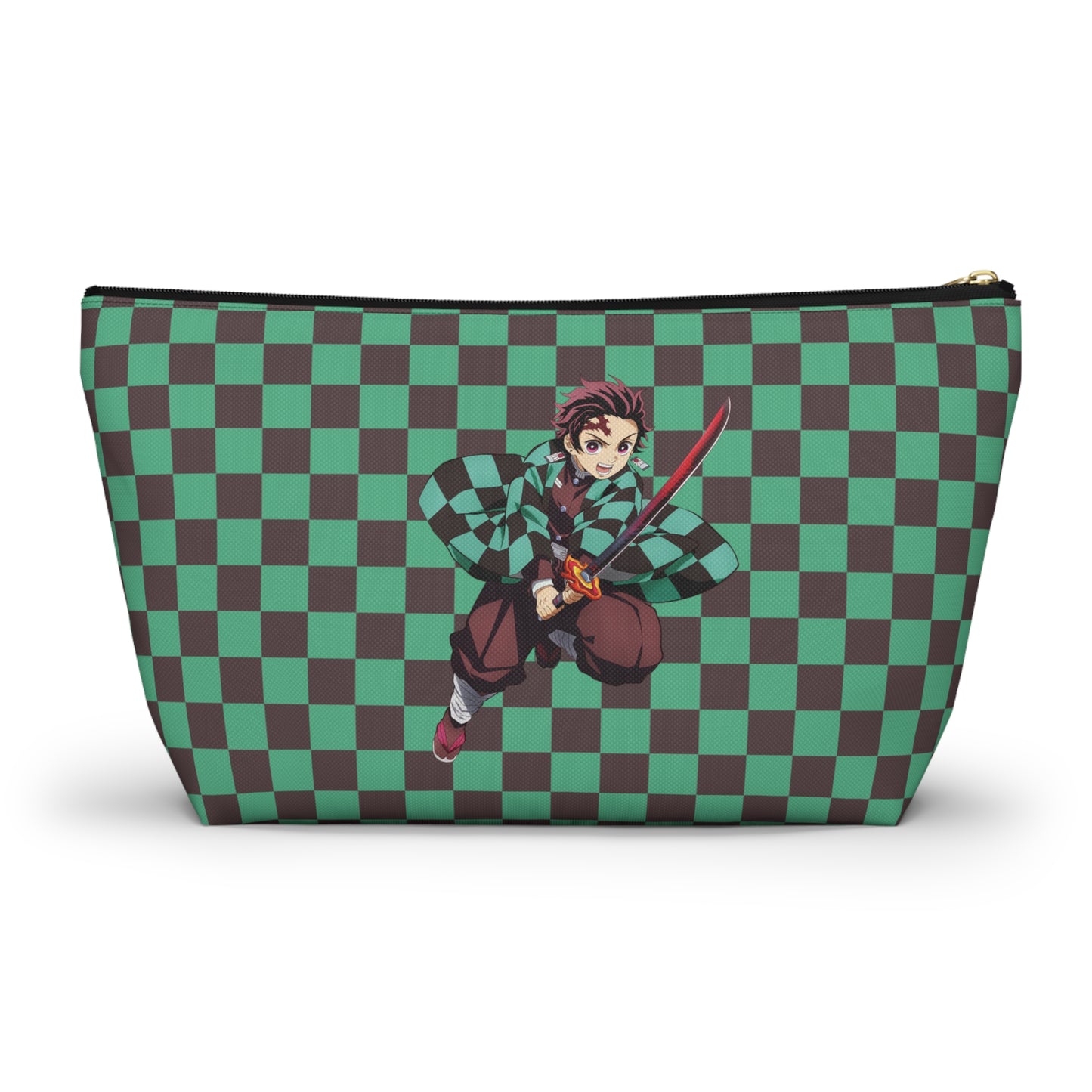 Black & green checkers   Accessory Pouch w T-bottoms