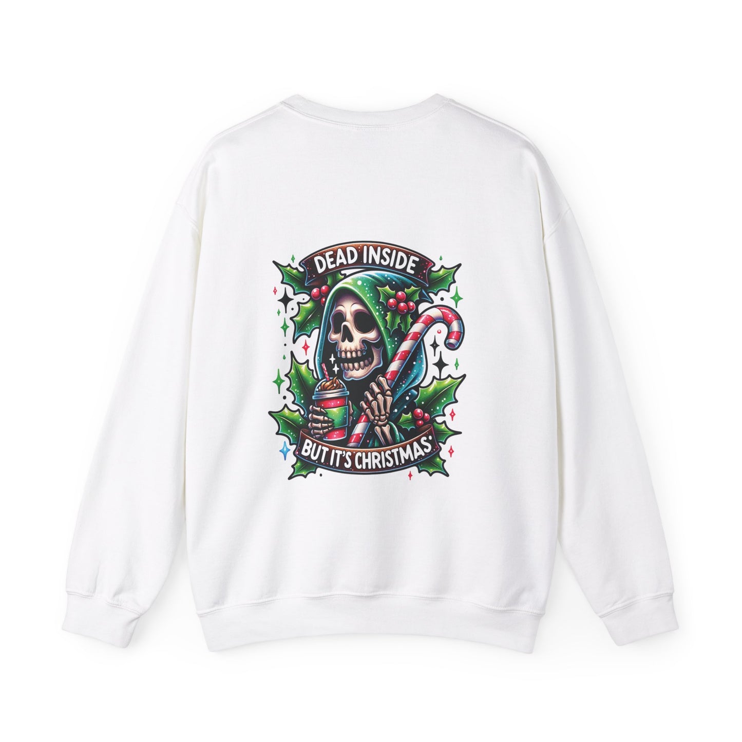 Dead inside but it’s Christmas, ™ Crewneck Sweatshirt ( sleeve design )