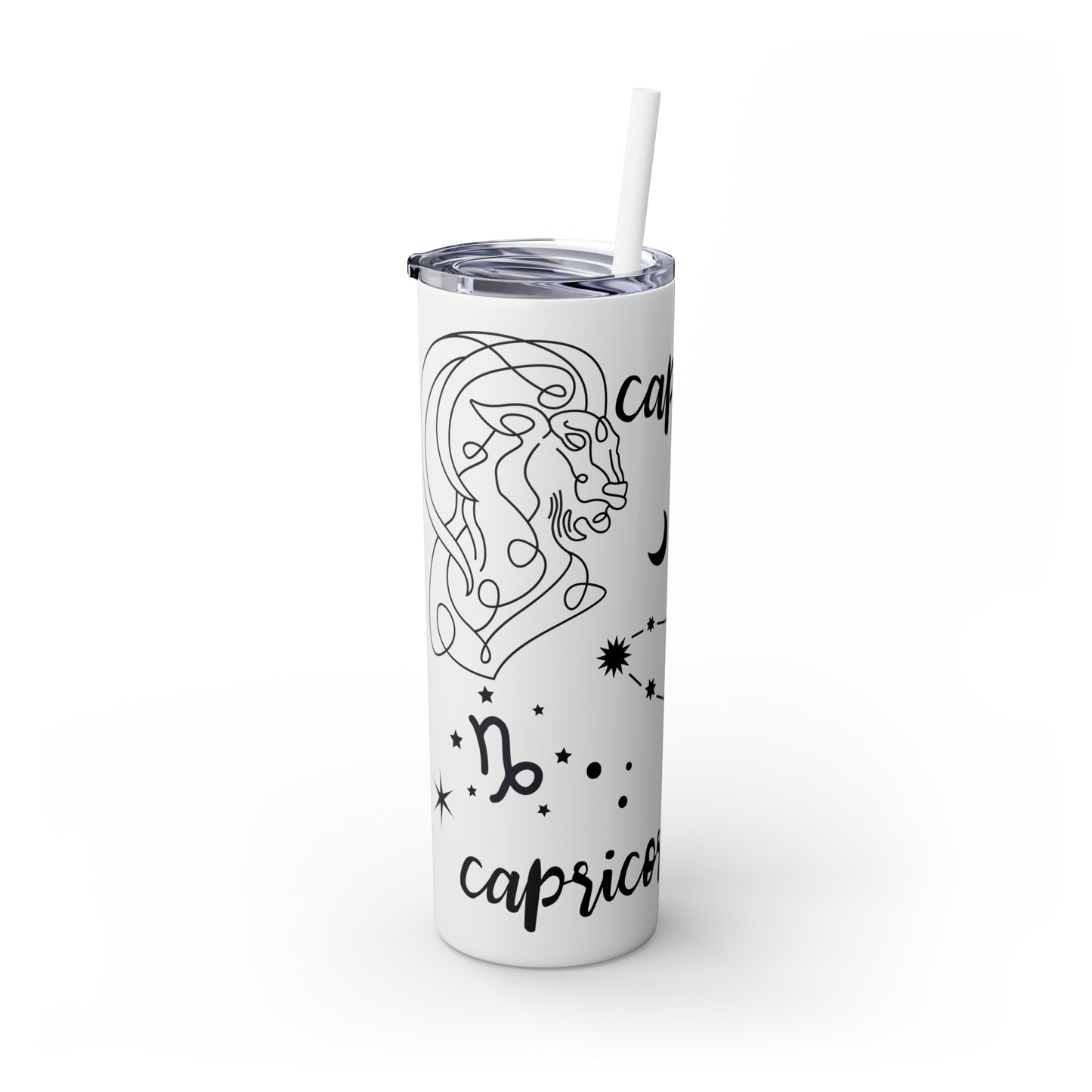 Capricorn Skinny Tumbler with Straw, 20oz