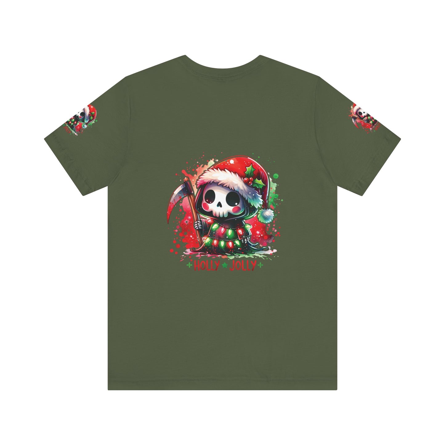 Copy of Holly jolly , Unisex Jersey Short Sleeve Tee ( sleeve design)